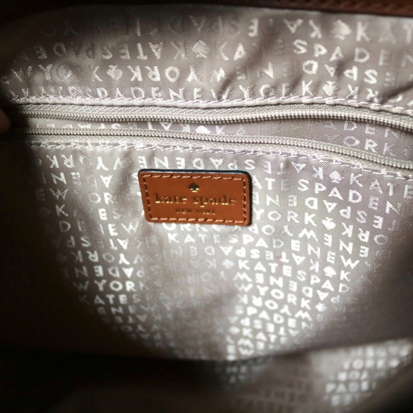 KATE SPADE New Bond Street Flo Tan Caramel Leather Satchel Shoulder Bag Purse - Picture 7 of 14